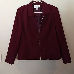 Women's maroon suit jacket